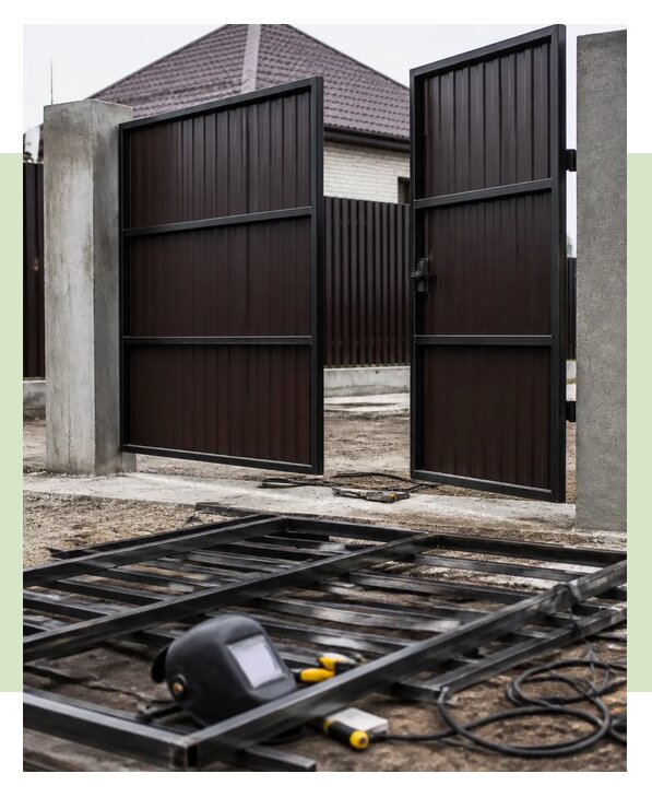 Изготовление ворот под ключ для дома и участка в Краснотурьинске